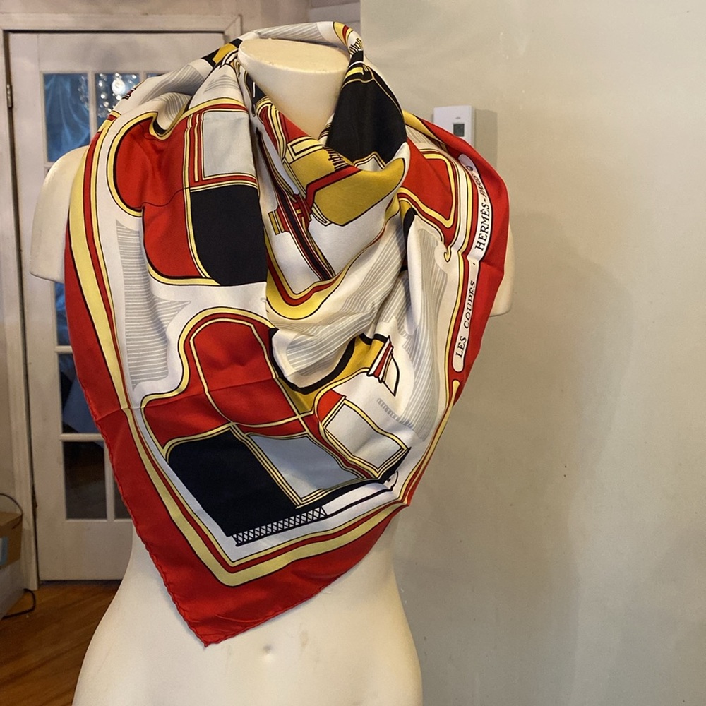 Hermes vintage Les Coupes Silk Scarf